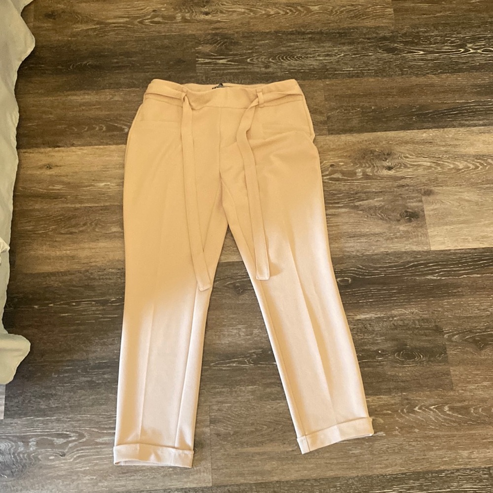 tan formal slightly capri dress pants